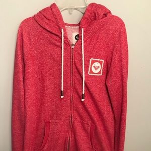 ||ROXY RED ZIP UP HOODIE||